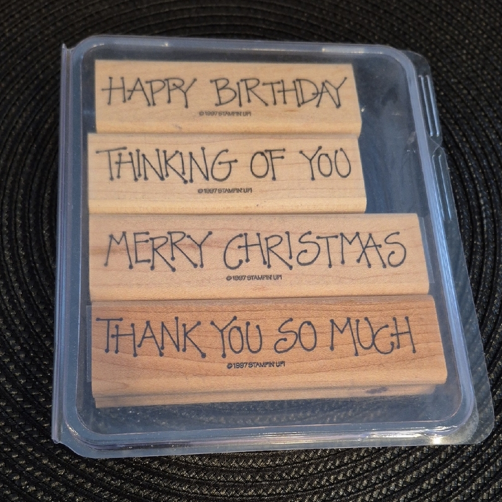 STAMPIN' UP! Retired 1997 'Greetings 4 You' Stamp Set, Set of 4 Stamps